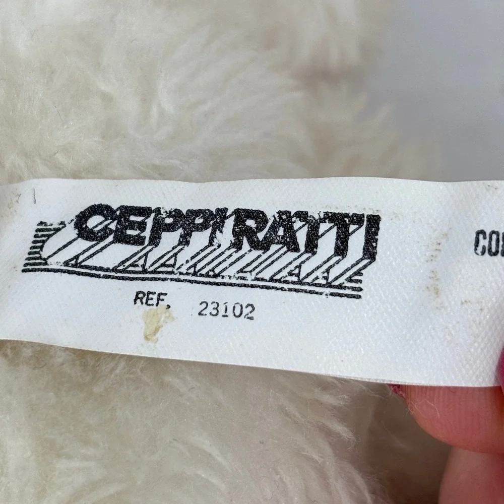 Ceppiratti Kitten Cat Plush Thumb Sucking Plastic Face White Vintage Italy Rare